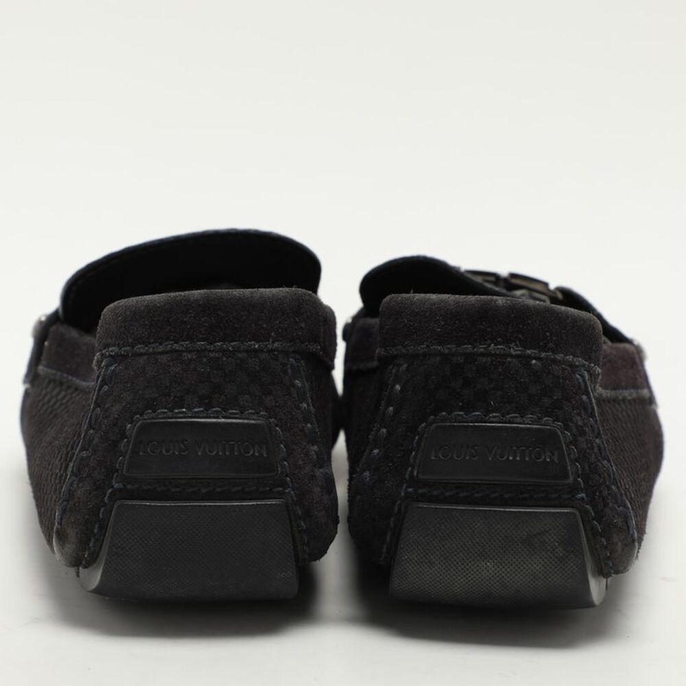 Louis Vuitton Black Damier Embossed Suede Monte Carlo Loafers Size 42.5 - Picture 5 of 7